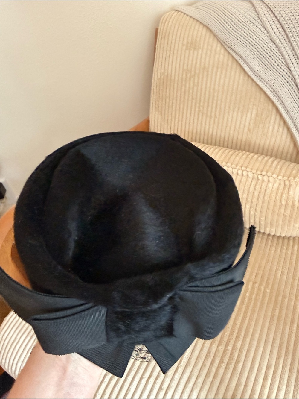 Classic Pillbox Hats - Taupe, black, feathers - Picture 8 of 13